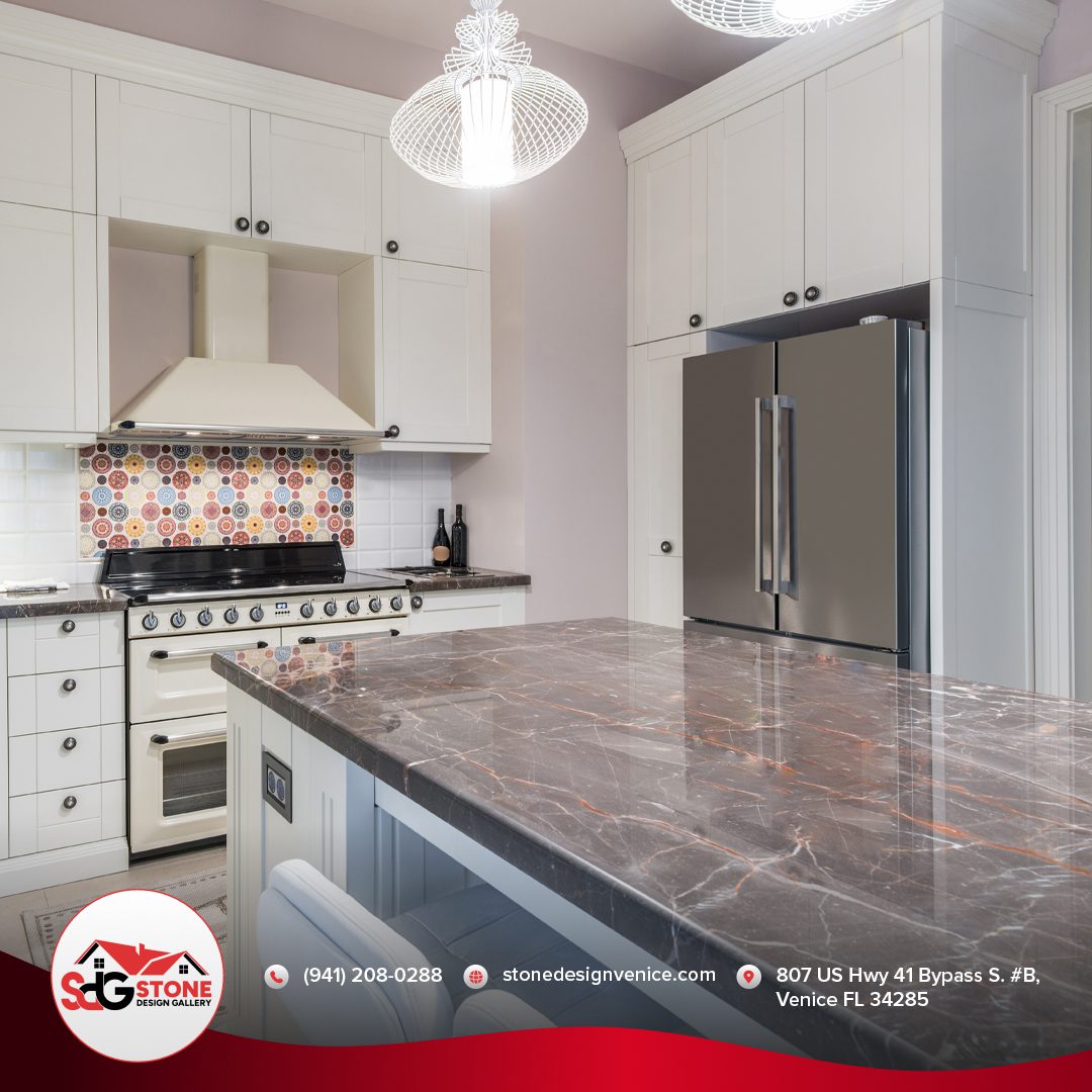 Picture of Industrial Kitchen with Marble Countertops Ideas